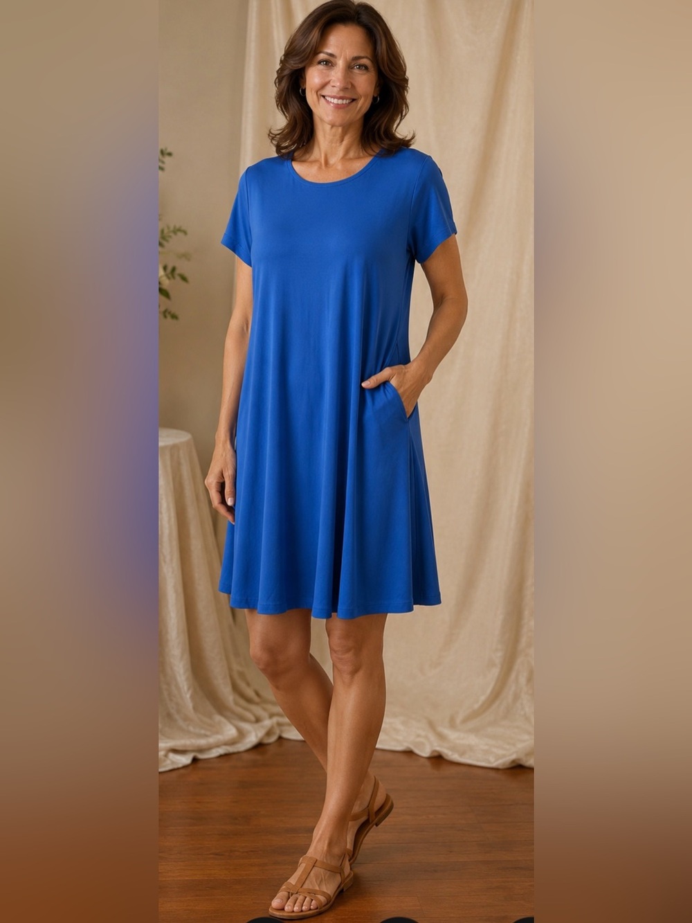 Susan Graver Sky Blue Knit Dress